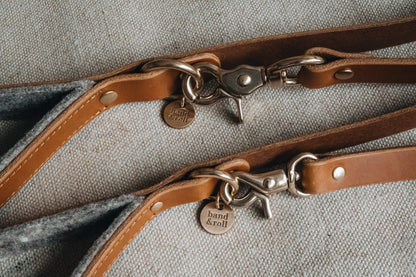 WOOL PADDED SHORT LEATHER LEASH. HITCH