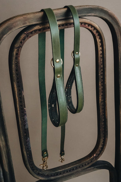 WOOL PADDED SHORT LEATHER LEASH. HITCH